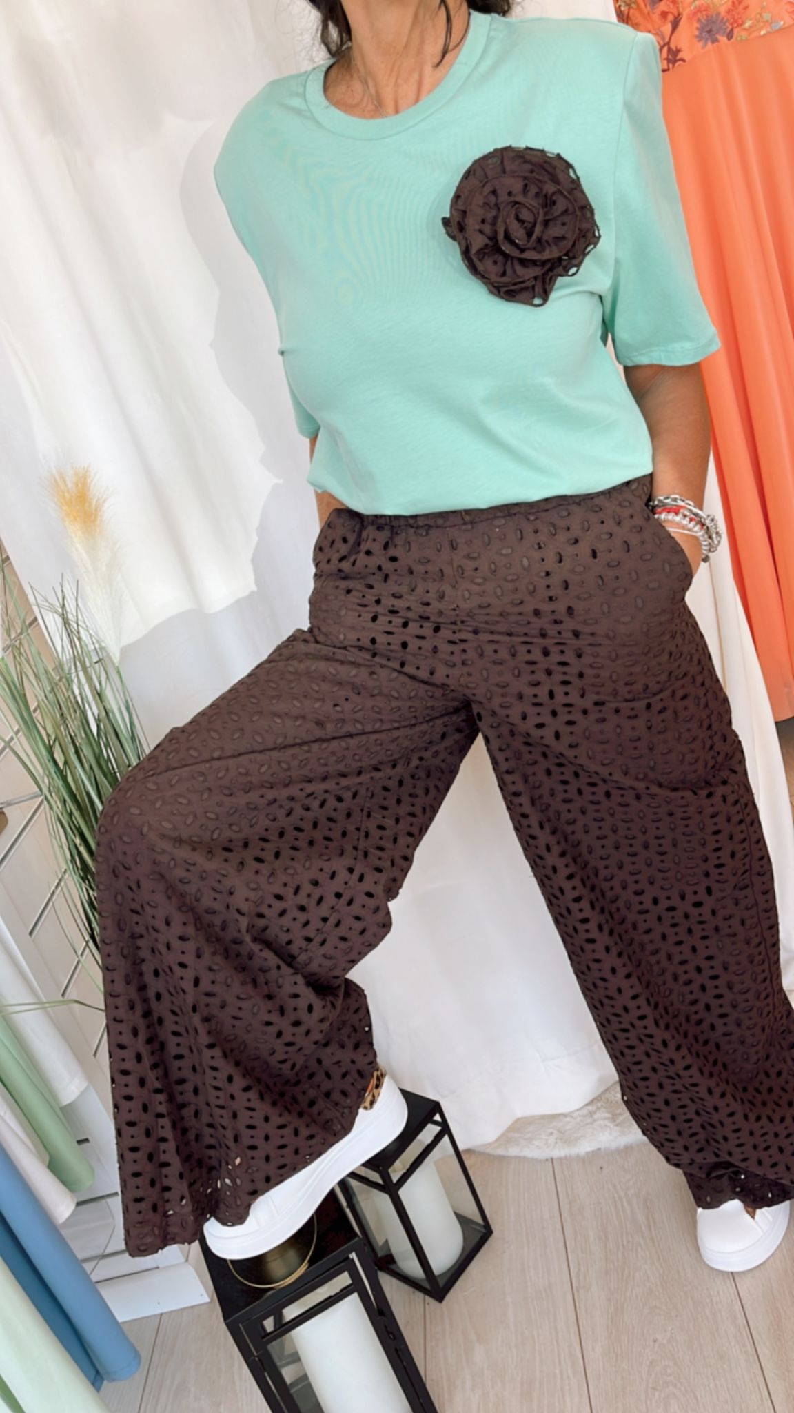 Pantalone pizzo sangallo